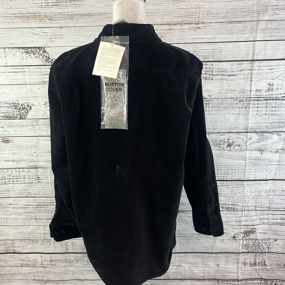 The Quacker Factory Shacket Jacket size Large Black Velvet Candy Canes Christmas - Picture 9 of 11